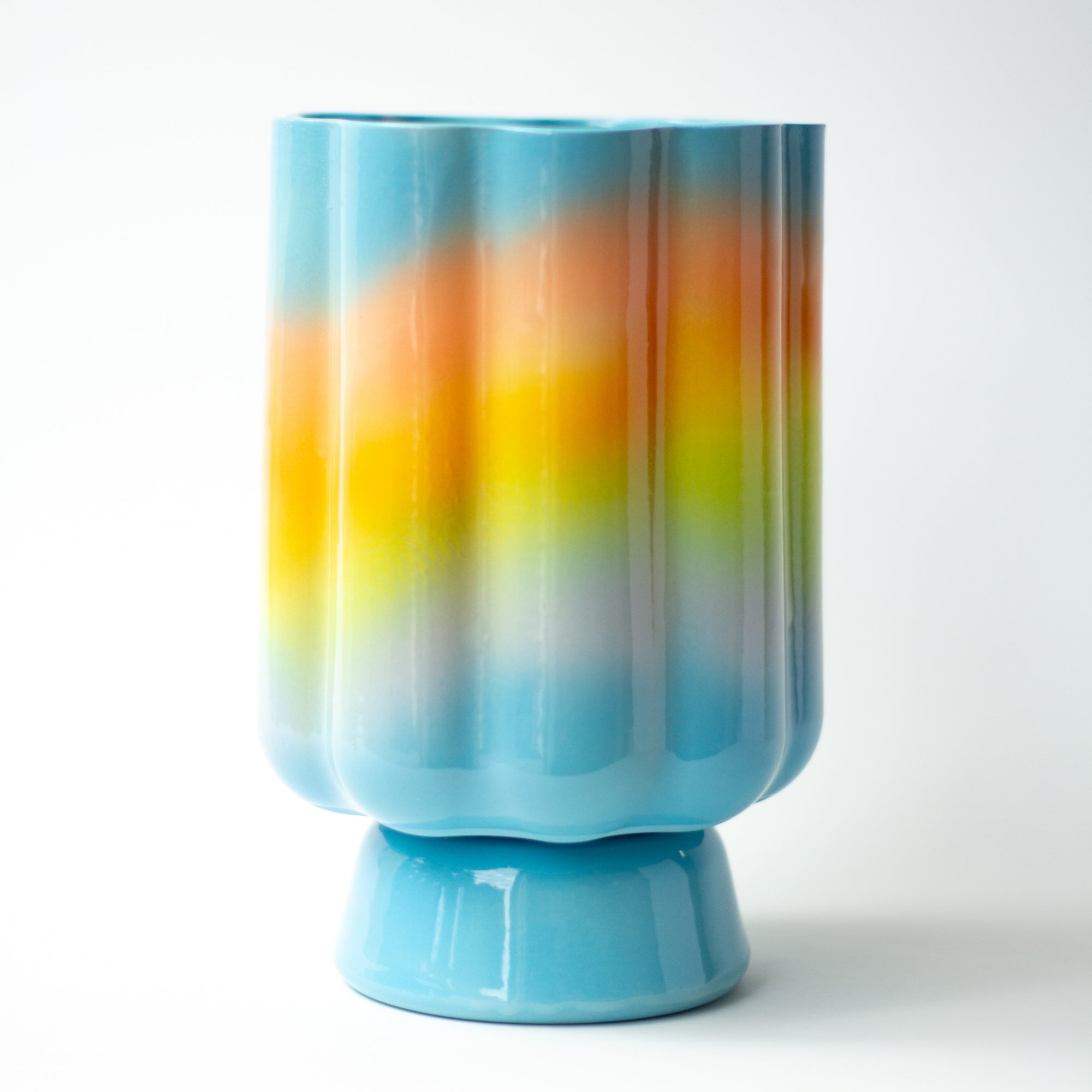 XL Pedestal Planter in Rainbow