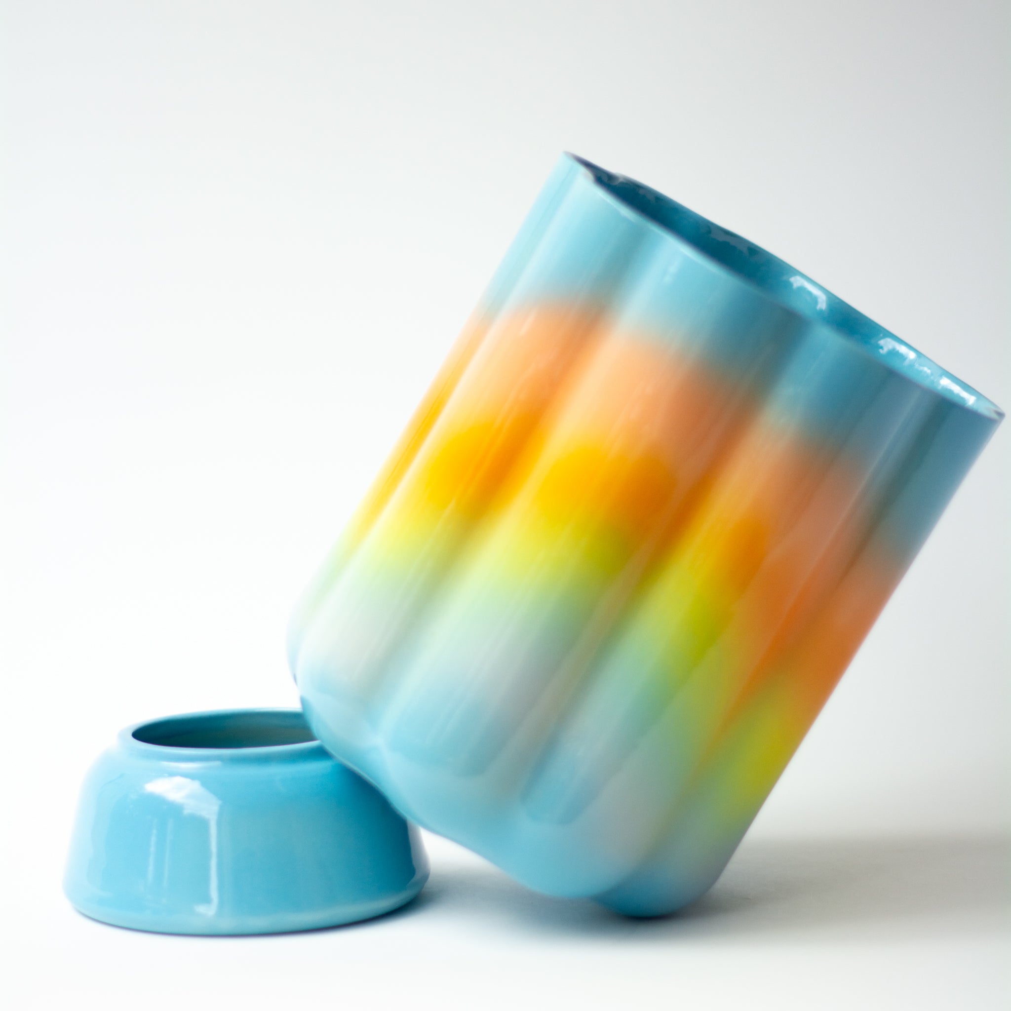 XL Pedestal Planter in Rainbow
